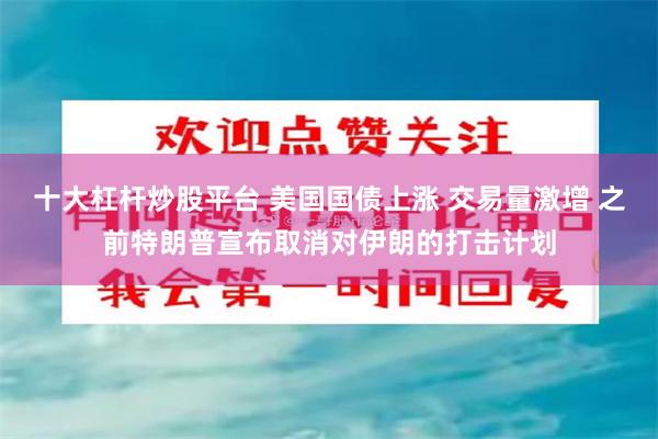 十大杠杆炒股平台 美国国债上涨 交易量激增 之前特朗普宣布取消对伊朗的打击计划