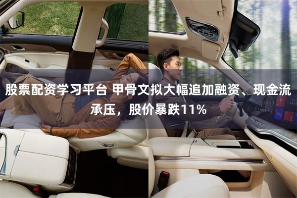 股票配资学习平台 甲骨文拟大幅追加融资、现金流承压，股价暴跌11%