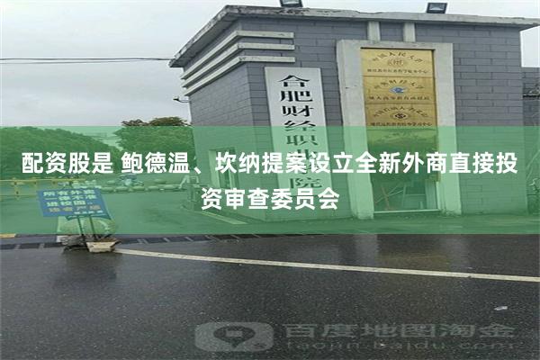 配资股是 鲍德温、坎纳提案设立全新外商直接投资审查委员会