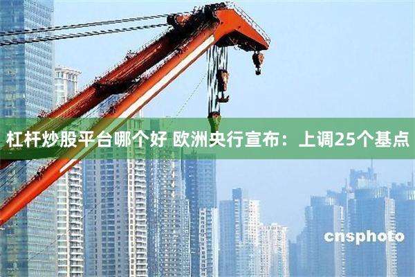 杠杆炒股平台哪个好 欧洲央行宣布：上调25个基点