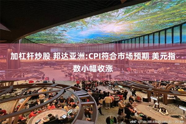 加杠杆炒股 邦达亚洲:CPI符合市场预期 美元指数小幅收涨