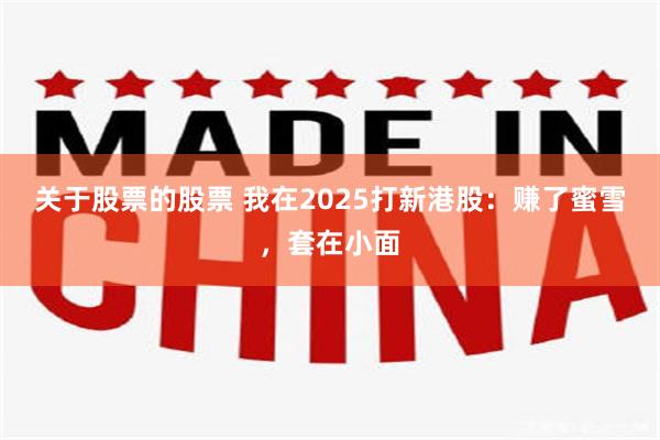 关于股票的股票 我在2025打新港股：赚了蜜雪，套在小面