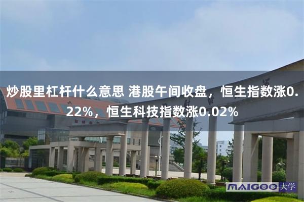 炒股里杠杆什么意思 港股午间收盘，恒生指数涨0.22%，恒生科技指数涨0.02%