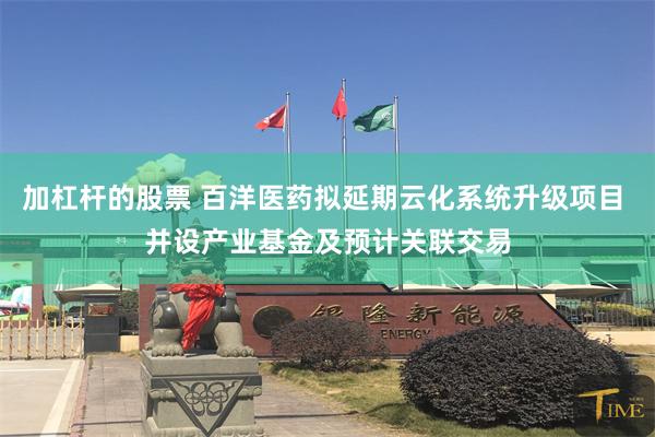 加杠杆的股票 百洋医药拟延期云化系统升级项目 并设产业基金及预计关联交易