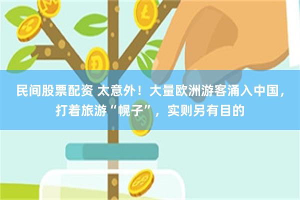 民间股票配资 太意外！大量欧洲游客涌入中国，打着旅游“幌子”，实则另有目的