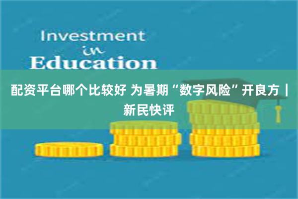 配资平台哪个比较好 为暑期“数字风险”开良方｜新民快评