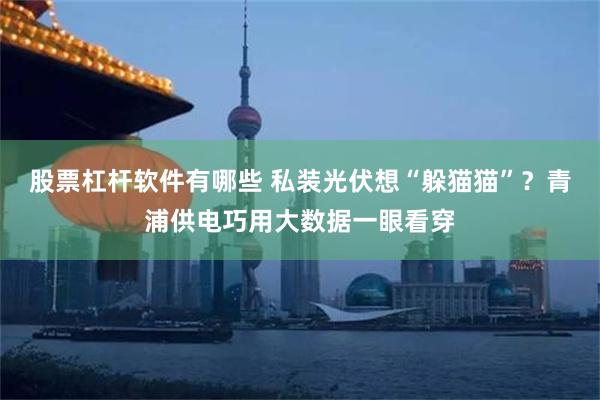 股票杠杆软件有哪些 私装光伏想“躲猫猫”？青浦供电巧用大数据一眼看穿