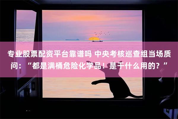 专业股票配资平台靠谱吗 中央考核巡查组当场质问：“都是满桶危险化学品！是干什么用的？”