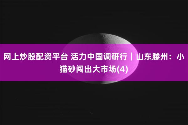 网上炒股配资平台 活力中国调研行｜山东滕州：小猫砂闯出大市场(4)
